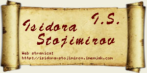 Isidora Stojimirov vizit kartica